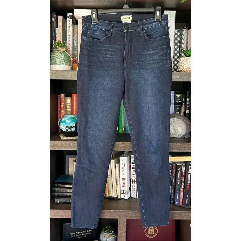 L’AGENCE Dark Blue Wash High Waisted Skinny Jeans Size 29